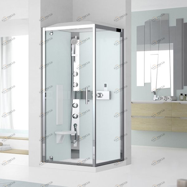 Novellini. Душевая кабина термостатическая 90x90 GF90 HYDROMASSAGE с низким душевым поддоном и крышей GLAX 3 GL3GF90T1F1K