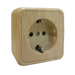 Розетка LK STANDARD, с заземлением со шторками, сосна 13436823 STLM-2070671