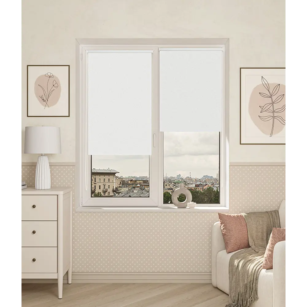 Штора рулонная блэкаут Сантос 70x160 см белая DOMLEGRAND STLM-2120055 - Вид №3