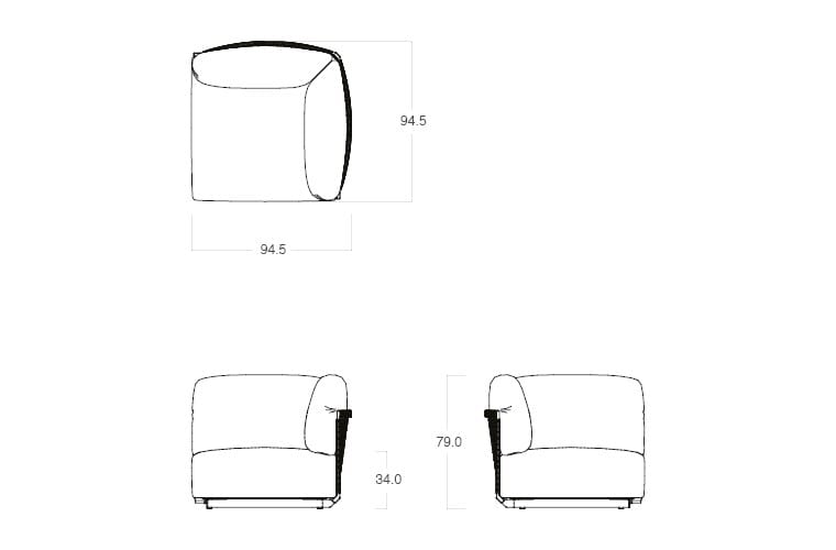 3-местный тканевый садовый диван TRIBÙ узлы ARCH-00070849 - Вид №9