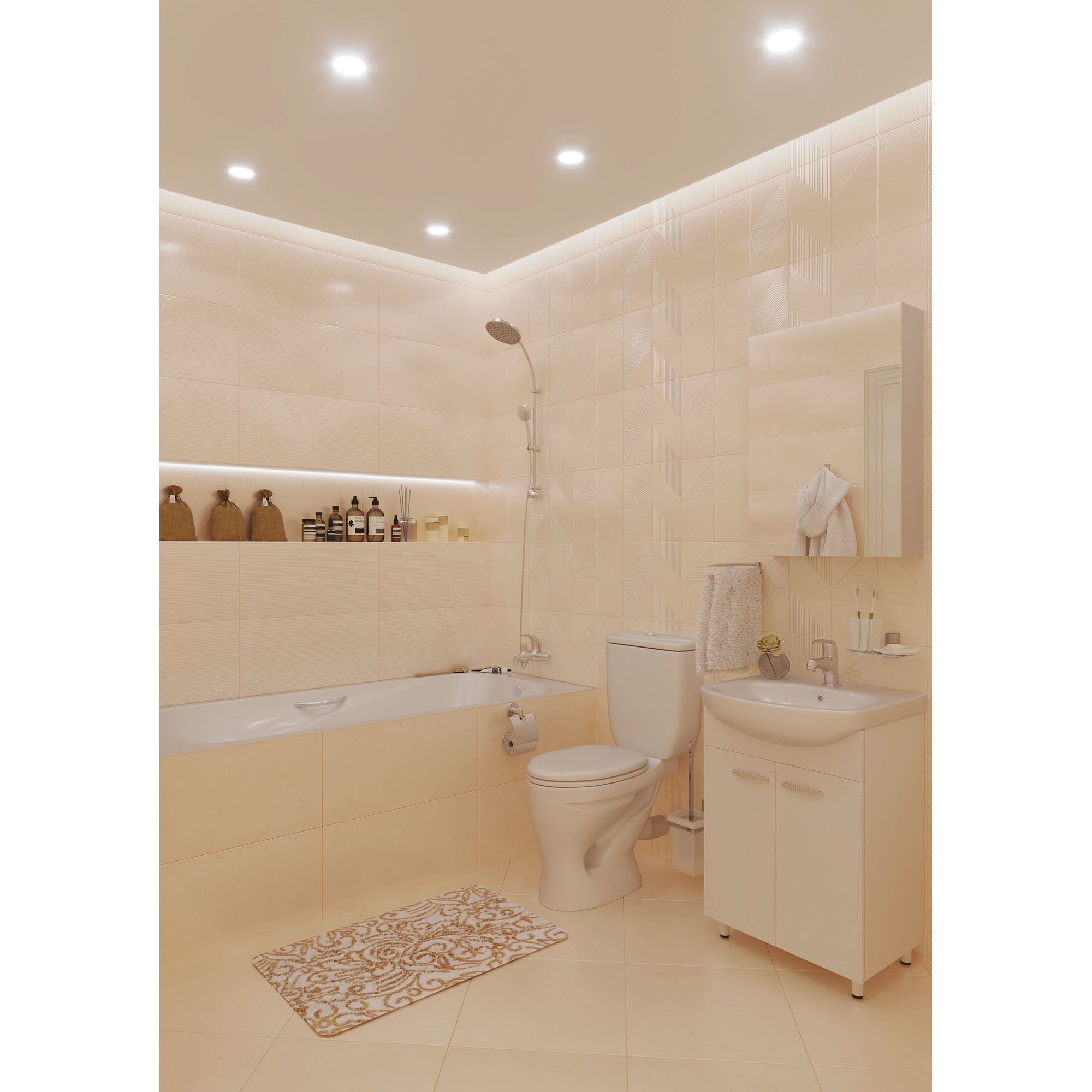 17449453 Тумба под раковину напольная «» 50 см цвет белый Рома Santreyd  - Вид №6