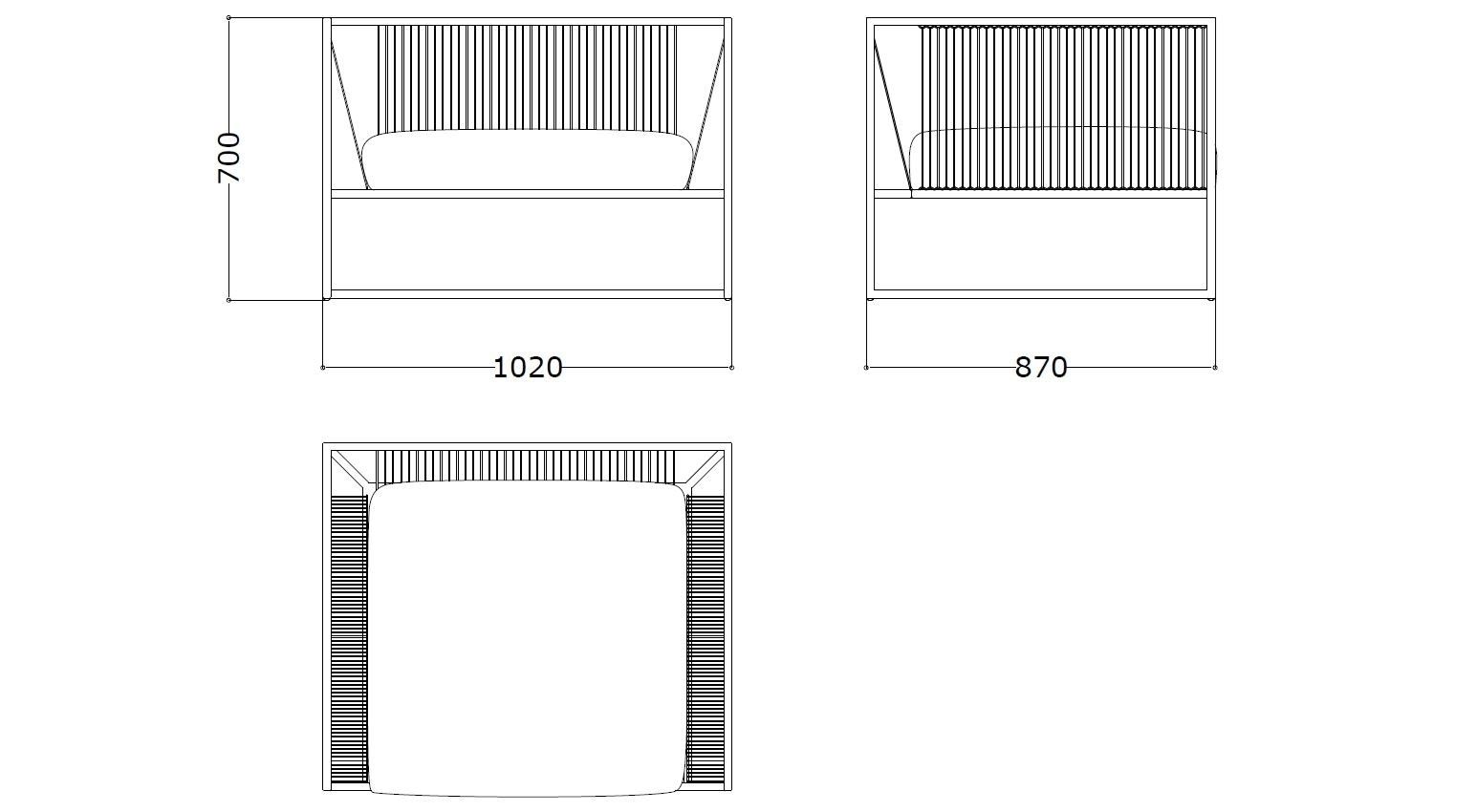Тканевое садовое кресло с подлокотниками MDF Italia Арфа ARCH-00069957 - Вид №7