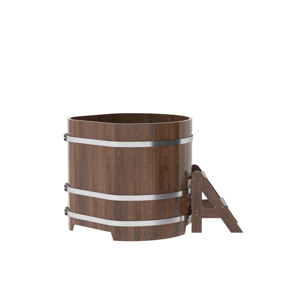 1344 Купель угловая из дуба 1,03х1,03х1,0 морёная Alyarus  - Вид №2