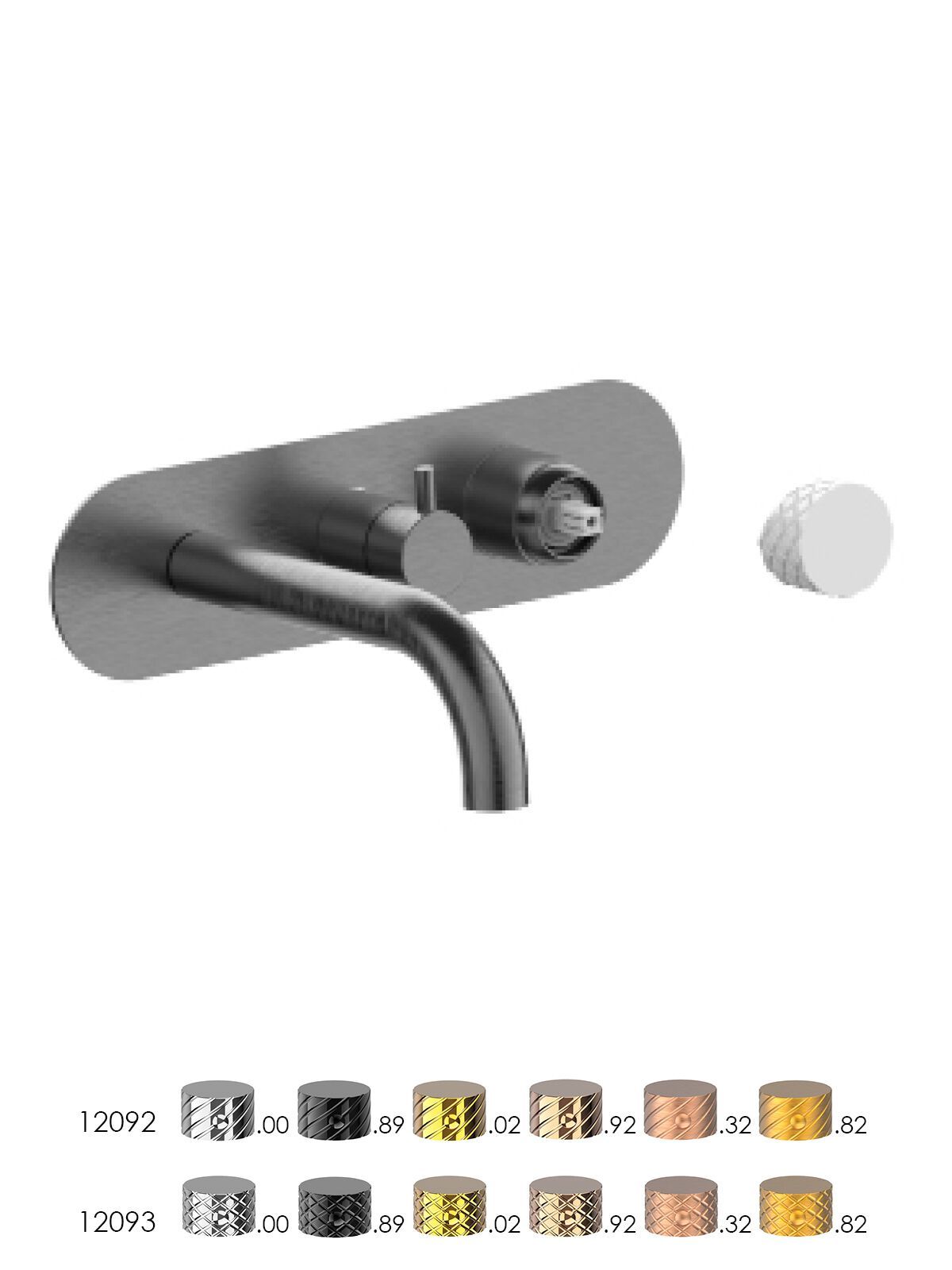 Настенный смеситель для ванны с 3 отверстиями и пластиной Rubinetterie Frattini отдельная эстетика ARCH-00139516 - Вид №8