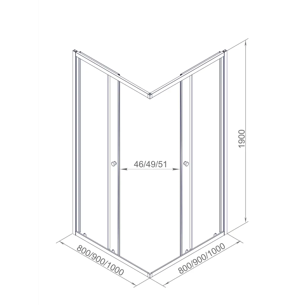 DOMANI-SPA Cube - угловой душевой бокс с раздвижными дверями 90×90 см 89364002 STLM-0984321 - Вид №9