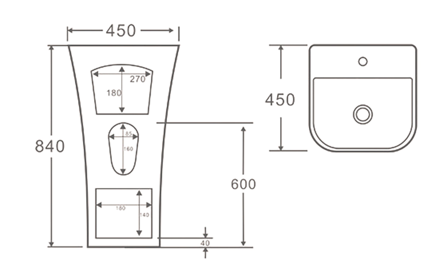 Напольные раковины SL-4016 SANTILINE  - Вид №1