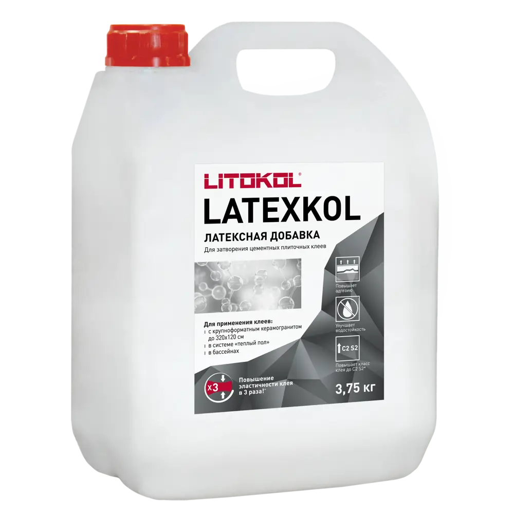 Litokol Latexkol - полимерная добавка для цементных клеев 3.75 кг 13423563 STLM-0003139