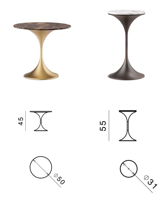 Круглый мраморный журнальный столик с латунным основанием GHIDINI1961 DAPERTUTTO ARCH-00004080 - Вид №4