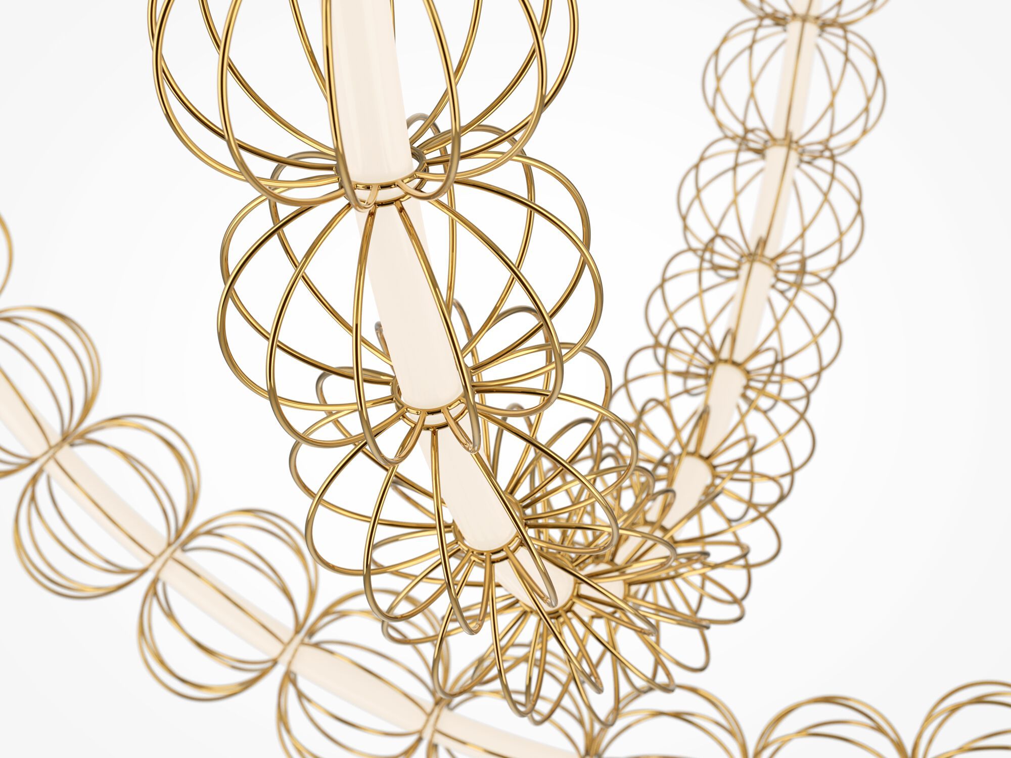 Металлический светодиодный подвесной светильник Maytoni Золотая клетка ARCH-00137485 - Вид №3