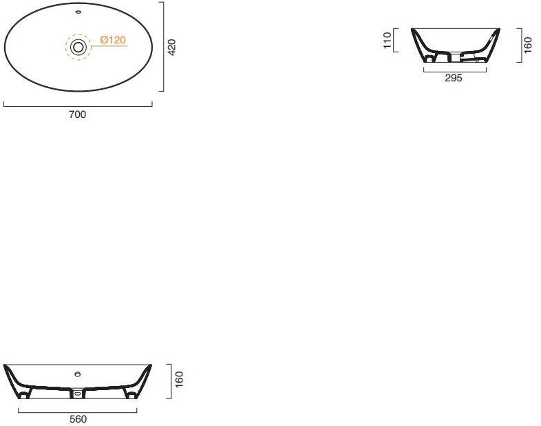 Накладная раковина на столешницу  овальная CERAMICA CATALANO Velis sun-id-1474535 - Вид №4