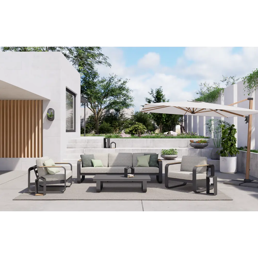 BEGINIA Aldan — садовый комплект с алюминиевым столом, диваном и креслами 89381722 STLM-1577139 - Вид №12