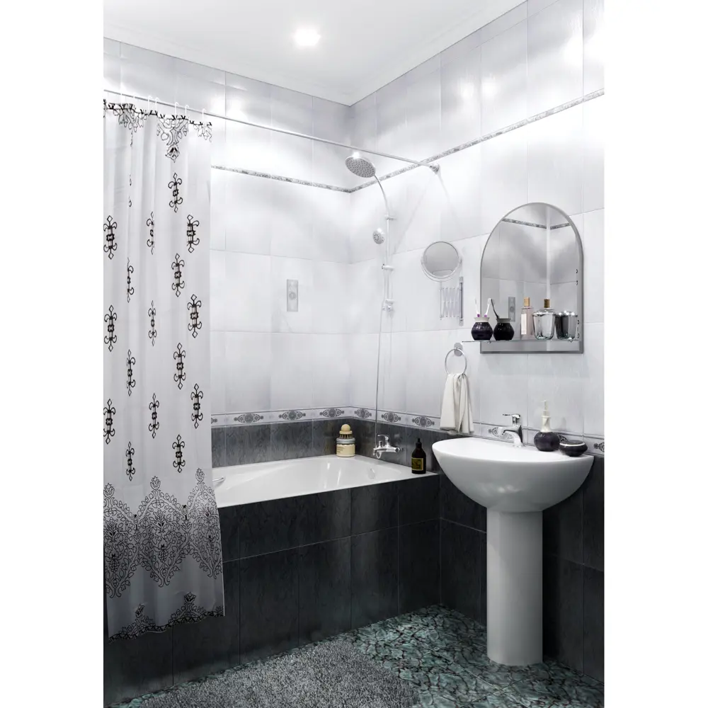 Плитка настенная «Цезарь» 25х40 см 1.5 м² цвет чёрный 82309840 STLM-2050010 PiezaROSA  - Вид №3