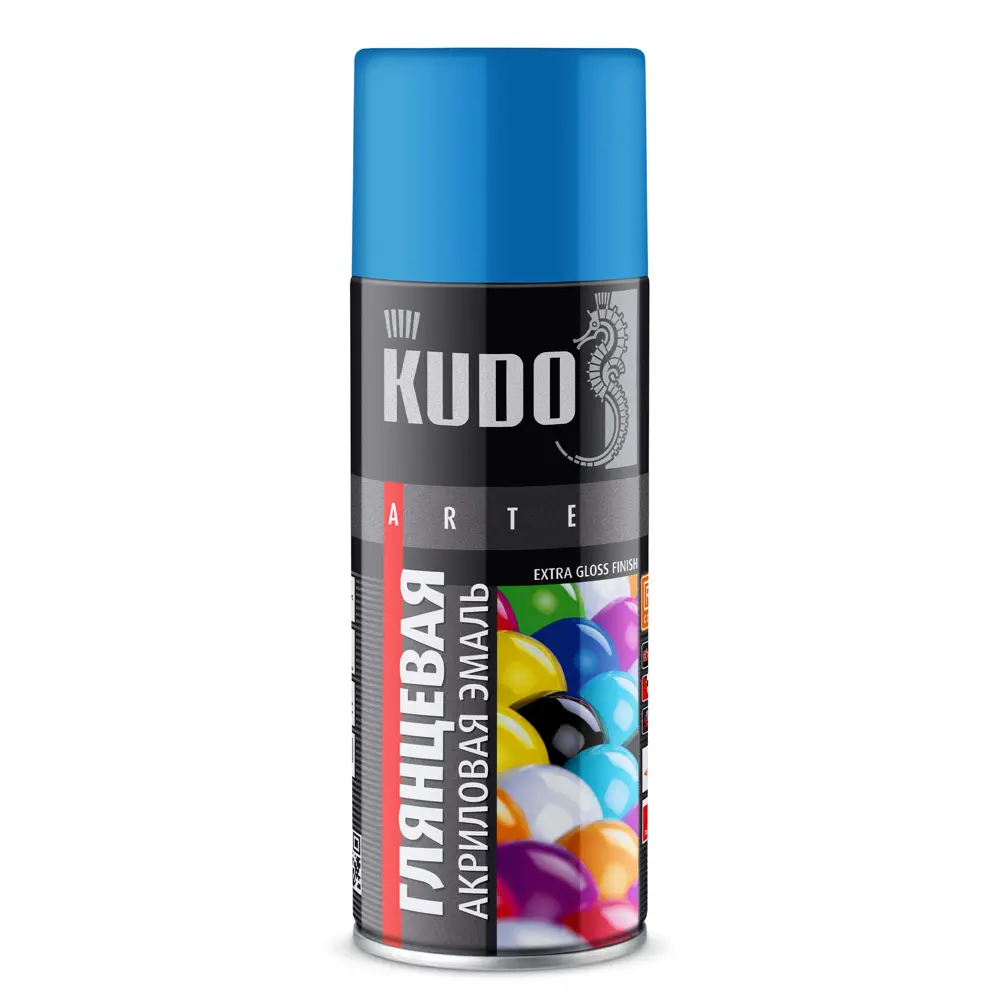 Эмаль аэрозольная универсальная KUDO акриловая глянцевая цвет голубой RAL5012 520 мл STLM-2199605