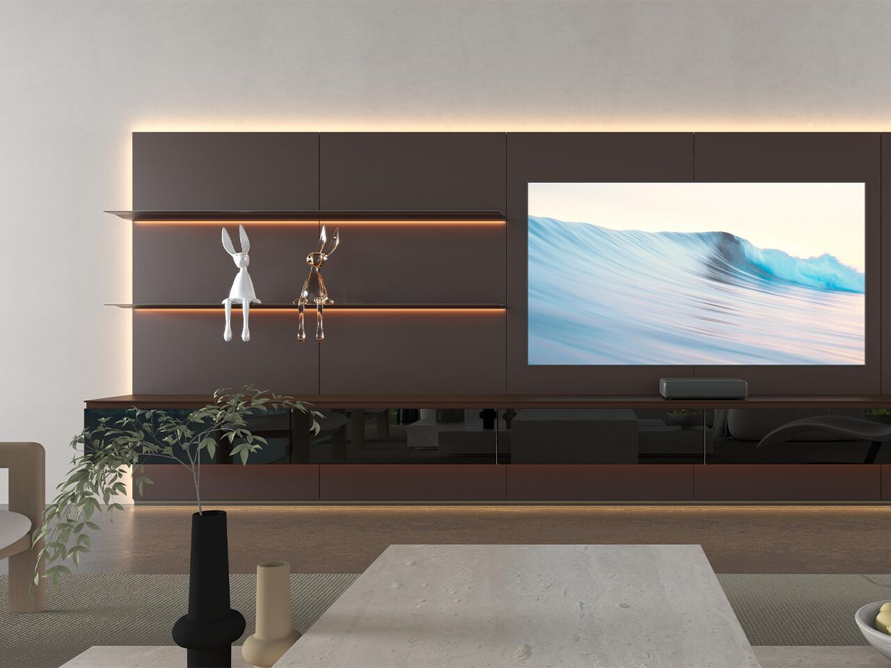 Оборудованная стена с подставкой для телевизора MaxForm профиль ARCH-00061658 - Вид №3