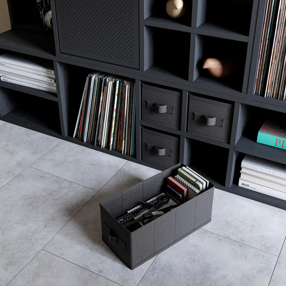 Короб Spaceo KUB Paris 15x31x15 см 6.9 л полиэстер цвет чёрный STLM-2075308 - Вид №4