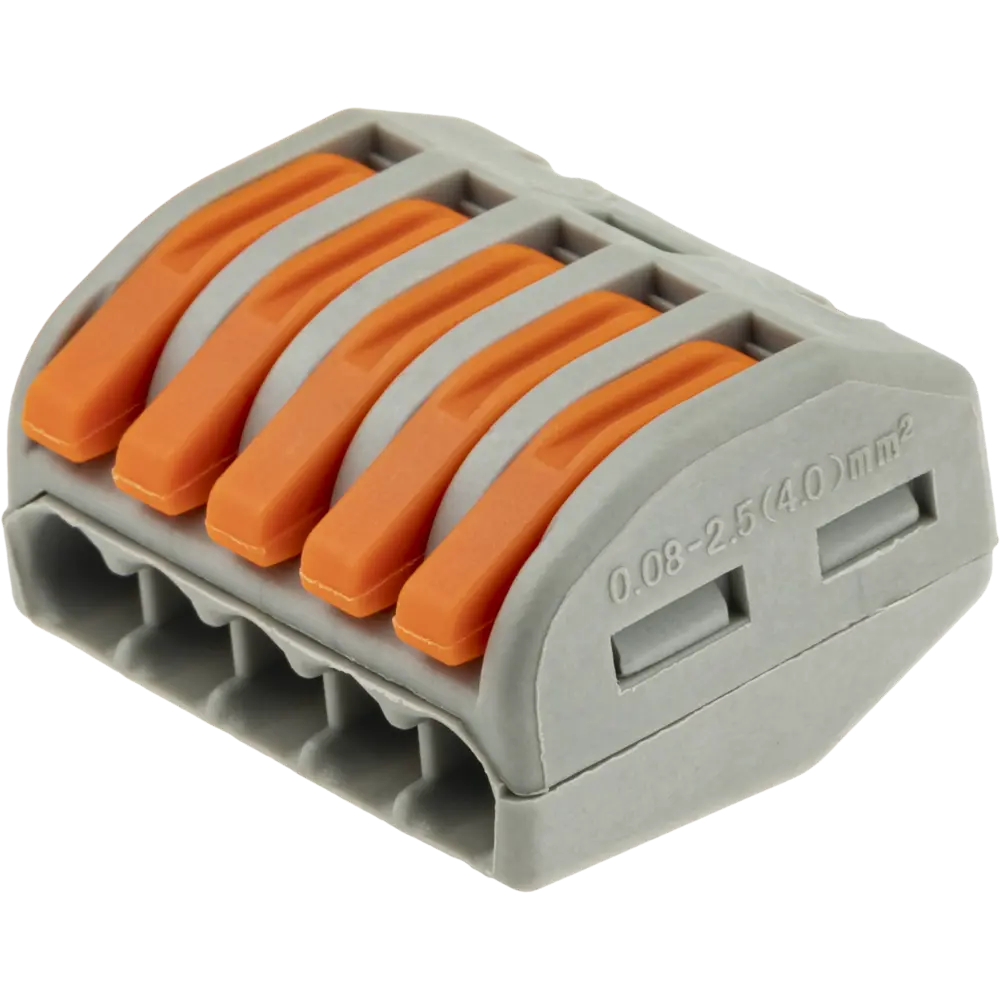 84746780 Клеммы соединительные монтажные с рычажком Duwi СМК 222-415 5-проводные 4мм² серые 50шт 26659 4 STLM-1113748  - Вид №4