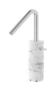 Высокий смеситель для раковины на 1 отверстие в комплекте с донным клапаном WE ARE IB mr202ss_1 Brushed Nickel Marmo