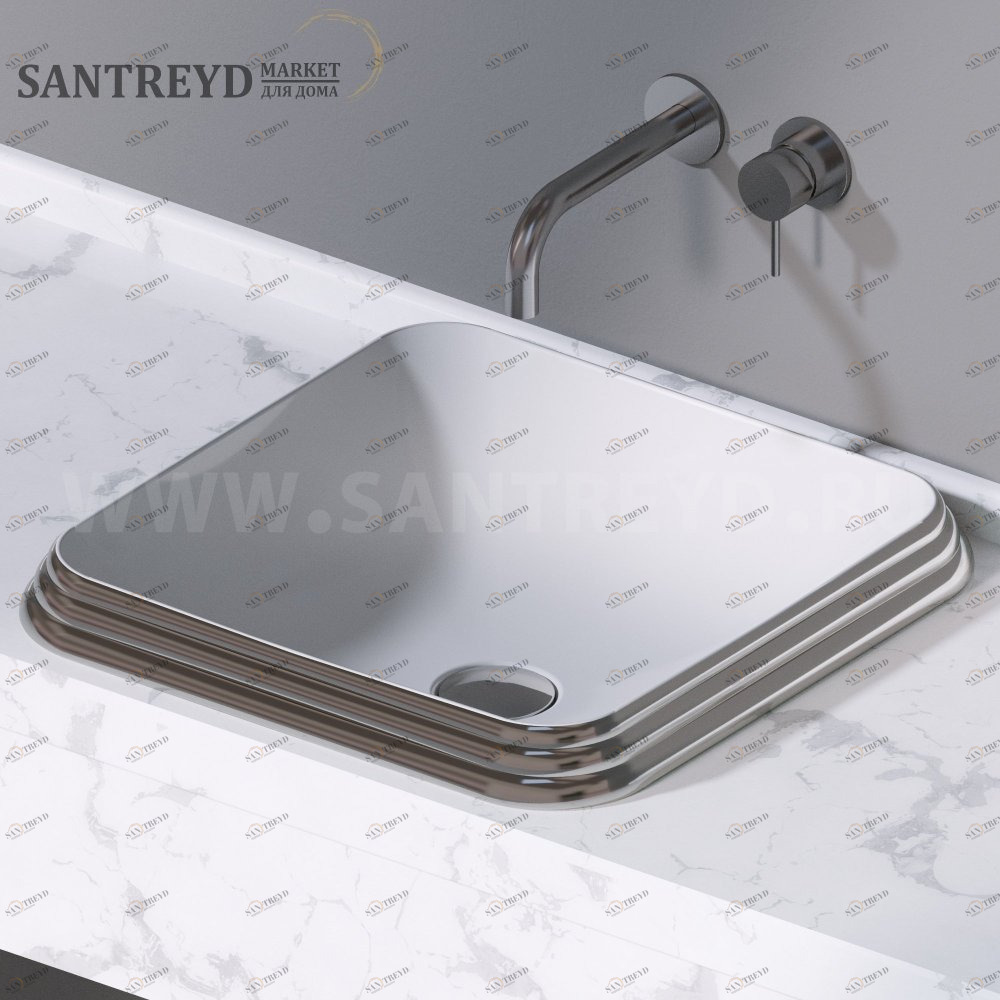 L609251 Накладная раковина под столешницу  квадратная A. e T. Italia GLASS AeT ITALIA