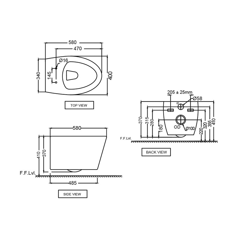 VGS-WHT-81953 Подвесной унитаз Jaquar Vignette Santreyd  - Вид №1