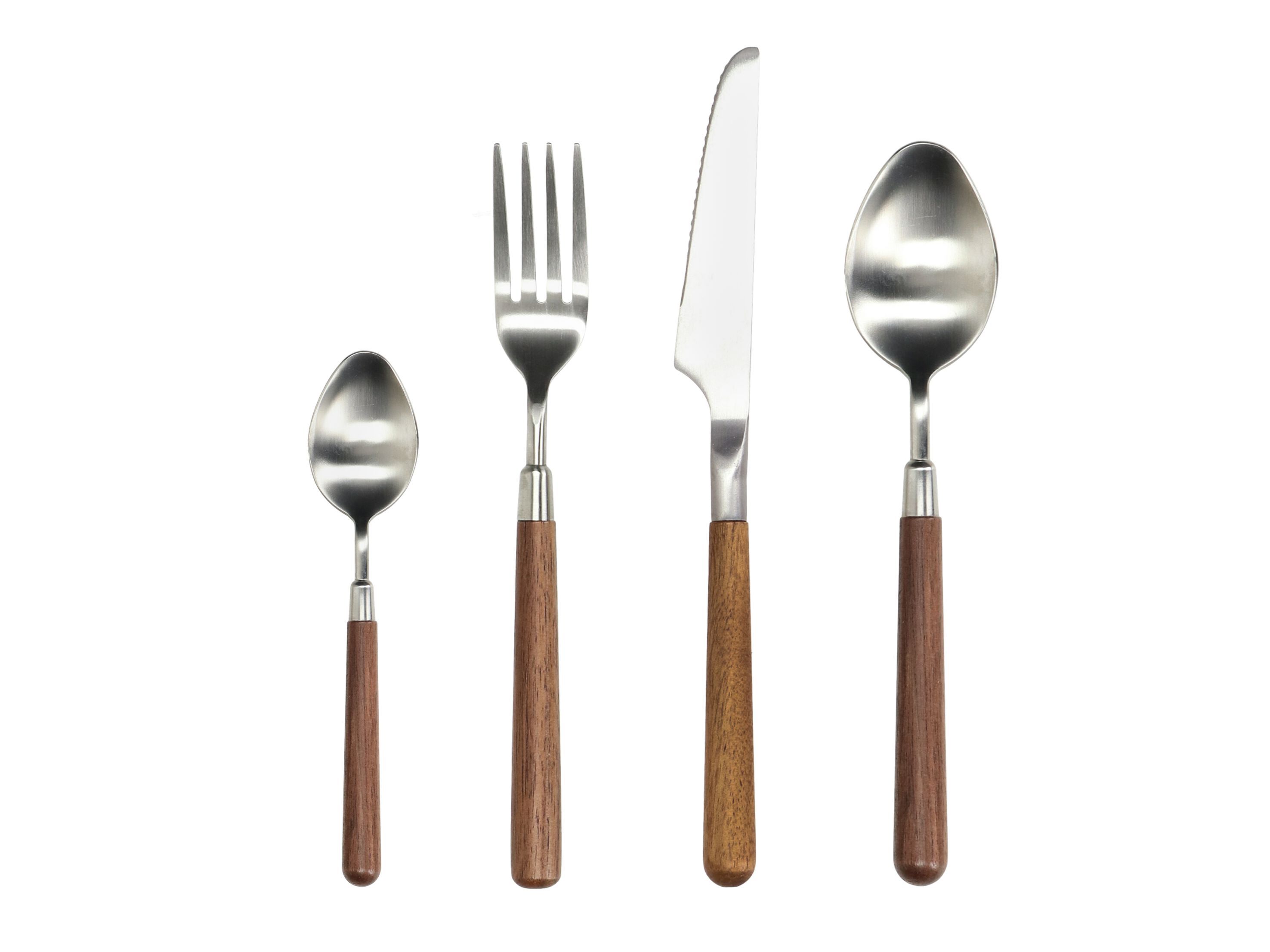 Набор столовых приборов из стали и дерева POMAX DONATELLO ARCH-00068110 - Вид №1