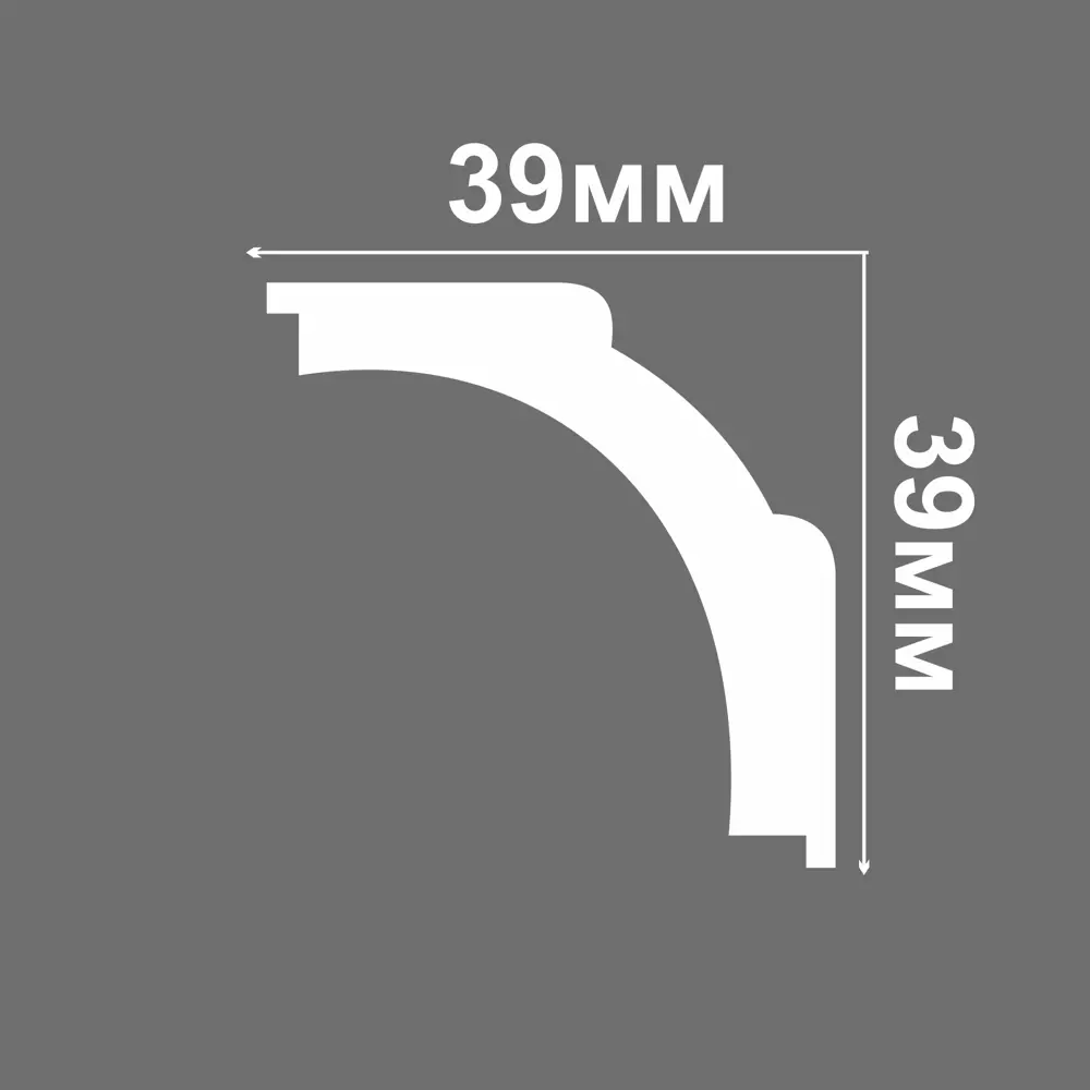 Плинтус потолочный полистирол Solid С15/40 золотой 39x20x2000 мм STLM-2034543 - Вид №1