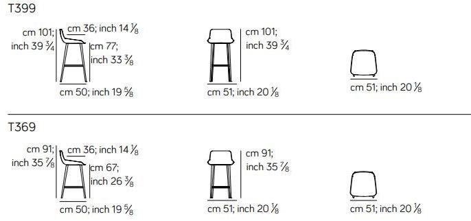 AMURA Высокий табурет из ткани со спинкой Panis sun-id-1355287 - Вид №2