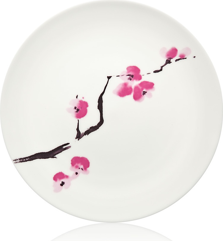 10532264 Dibbern Тарелка закусочная Dibbern "Вишни в цвету" 21см Фарфор костяной 