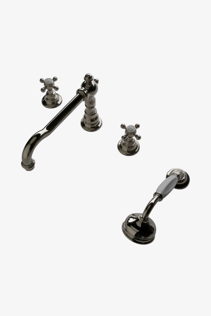 JUTF19 Скрытый наполнитель для ванн с высоким профилем Julia с металлическим ручным душем и металлическими поперечными ручками Waterworks