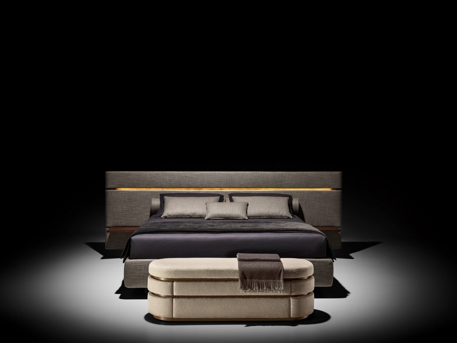 Двуспальная кровать из ткани со встроенным освещением Twils Infinito ARCH-00135052 - Вид №3