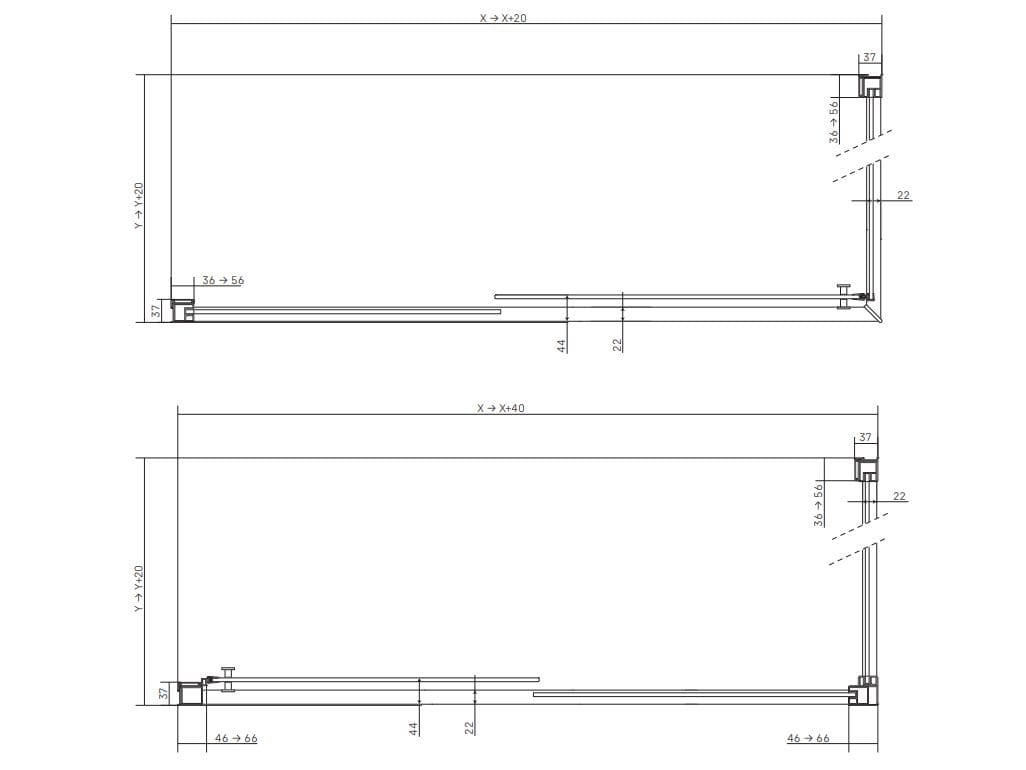 Стеклянная угловая душевая кабина с раздвижной дверью DISENIA EVO ARCH-00139283 - Вид №3