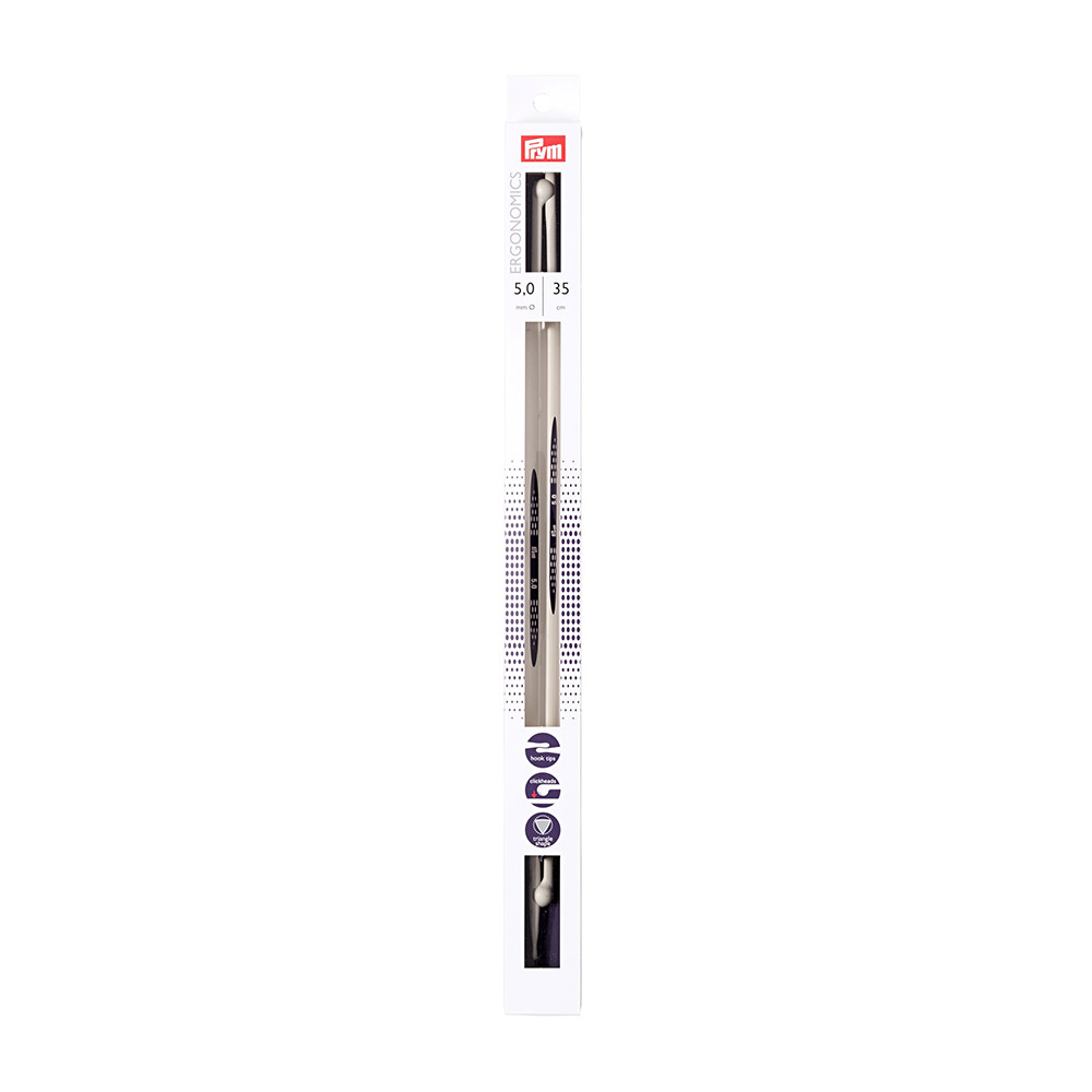 190356 Спицы PRYM прямые пластик d 5.0 мм 35 см . PRYM Ergonomics 