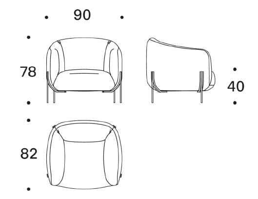 Съемное тканевое кресло с подлокотниками Saba Italia ARCH-00024431 - Вид №11