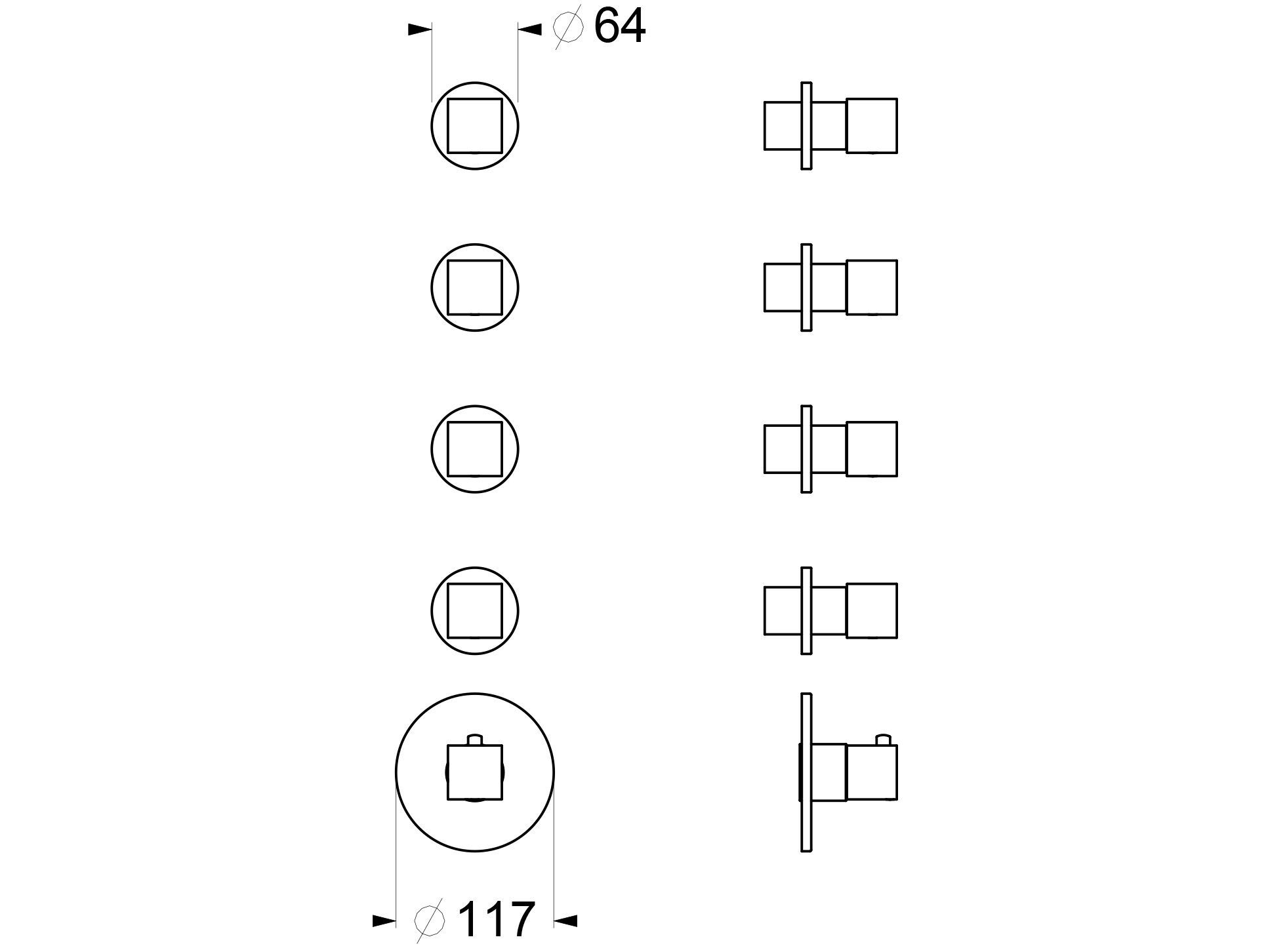 Термостатический однорычажный смеситель для душа GUGLIELMI RUBINETTERIE G&amp ARCH-00122637 - Вид №2
