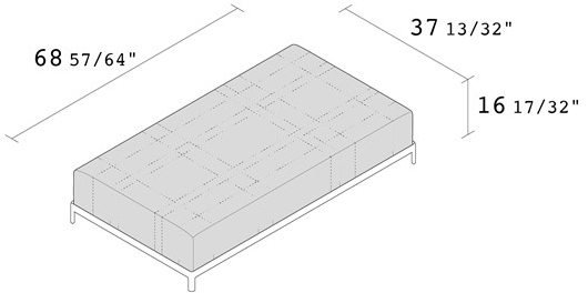 Alias Мягкая кожаная скамейка Aluzen soft P52 - Вид №3