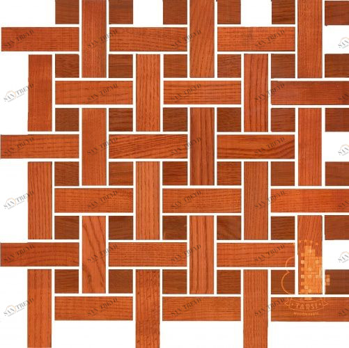 Мозаика и 3D панели из дерева Tarsi Плетёнка 2d505 Дуб Селект (Гладкая) 351х351 мм 1401100034