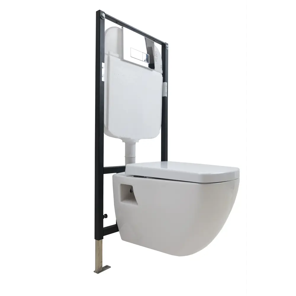 Комплект инсталляция с унитазом Creavit Tetra TP326-11CB00E-0000, с микролифтом, клавиша цвет хром 89348663 STLM-2064023 - Вид №1