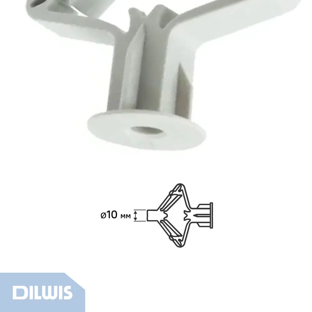 Анкер для гипсокартона нейлоновый Dilwis Бабочка 10x60мм 6 шт STLM-2167914 - Вид №1