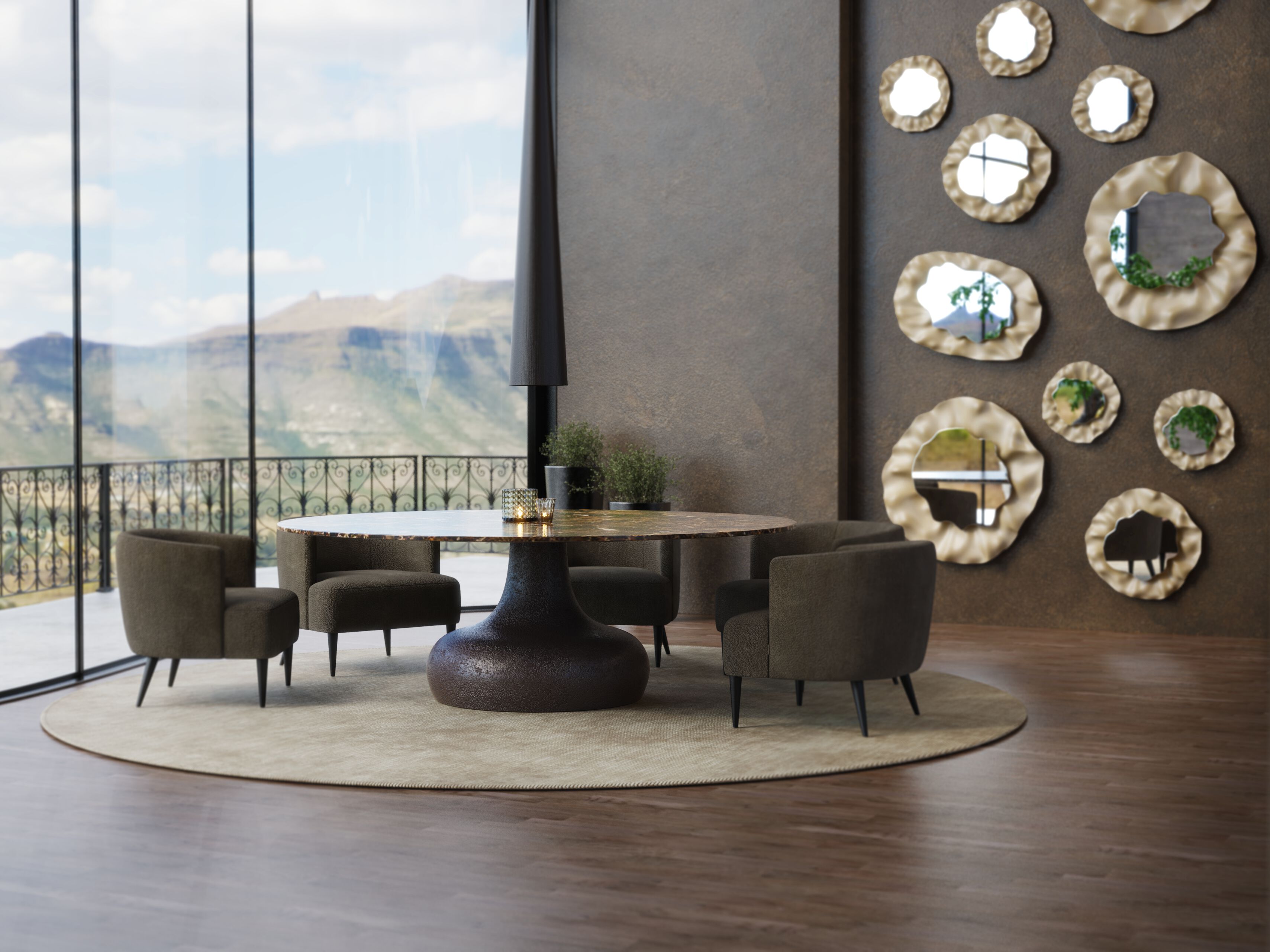 Обеденный стол из стекловолокна и мрамора GANSK DORA ARCH-00068145 - Вид №3