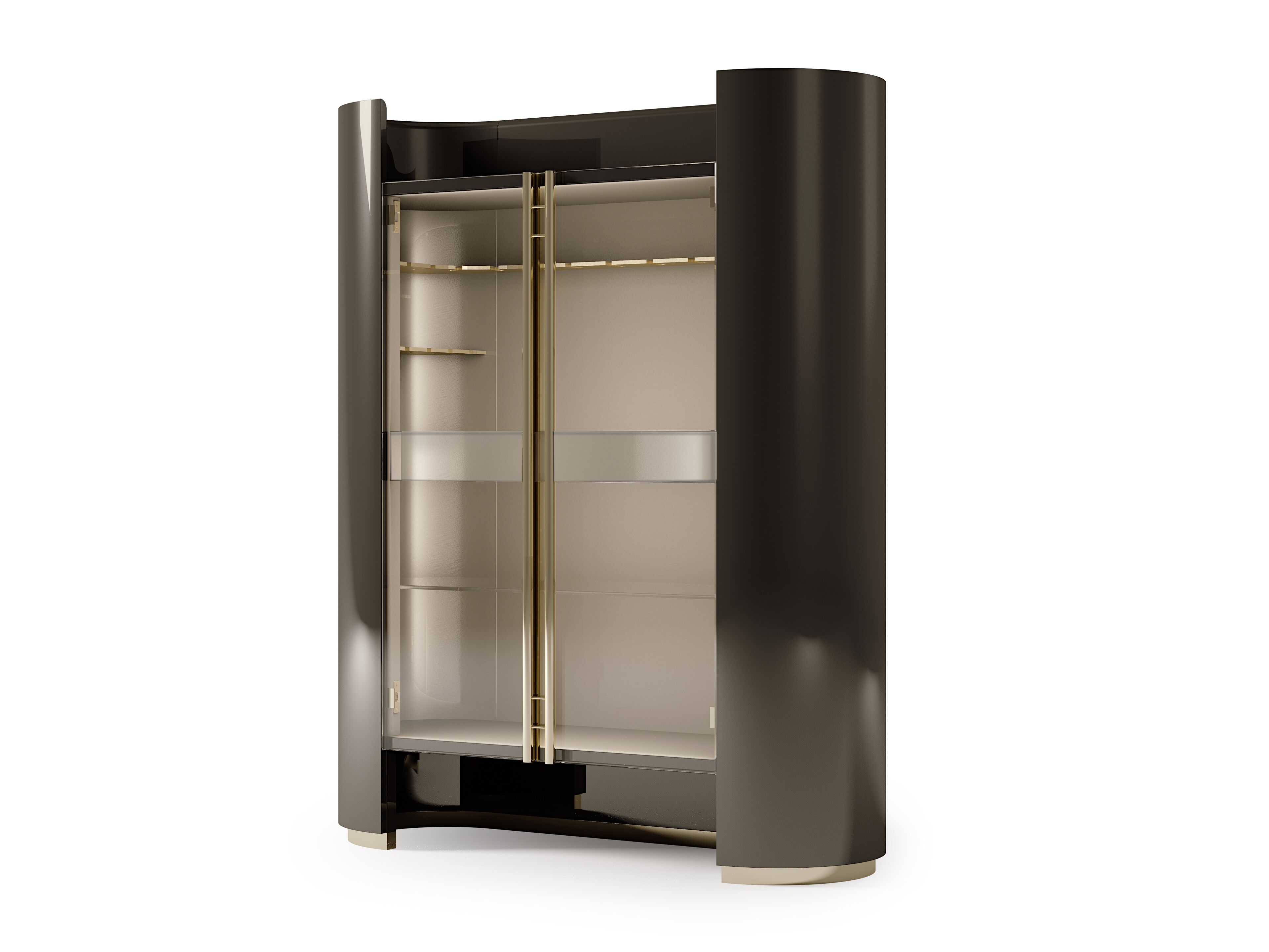 Деревянный и стеклянный барный шкаф Bizzotto Italia Atmosphera ARCH-00002867