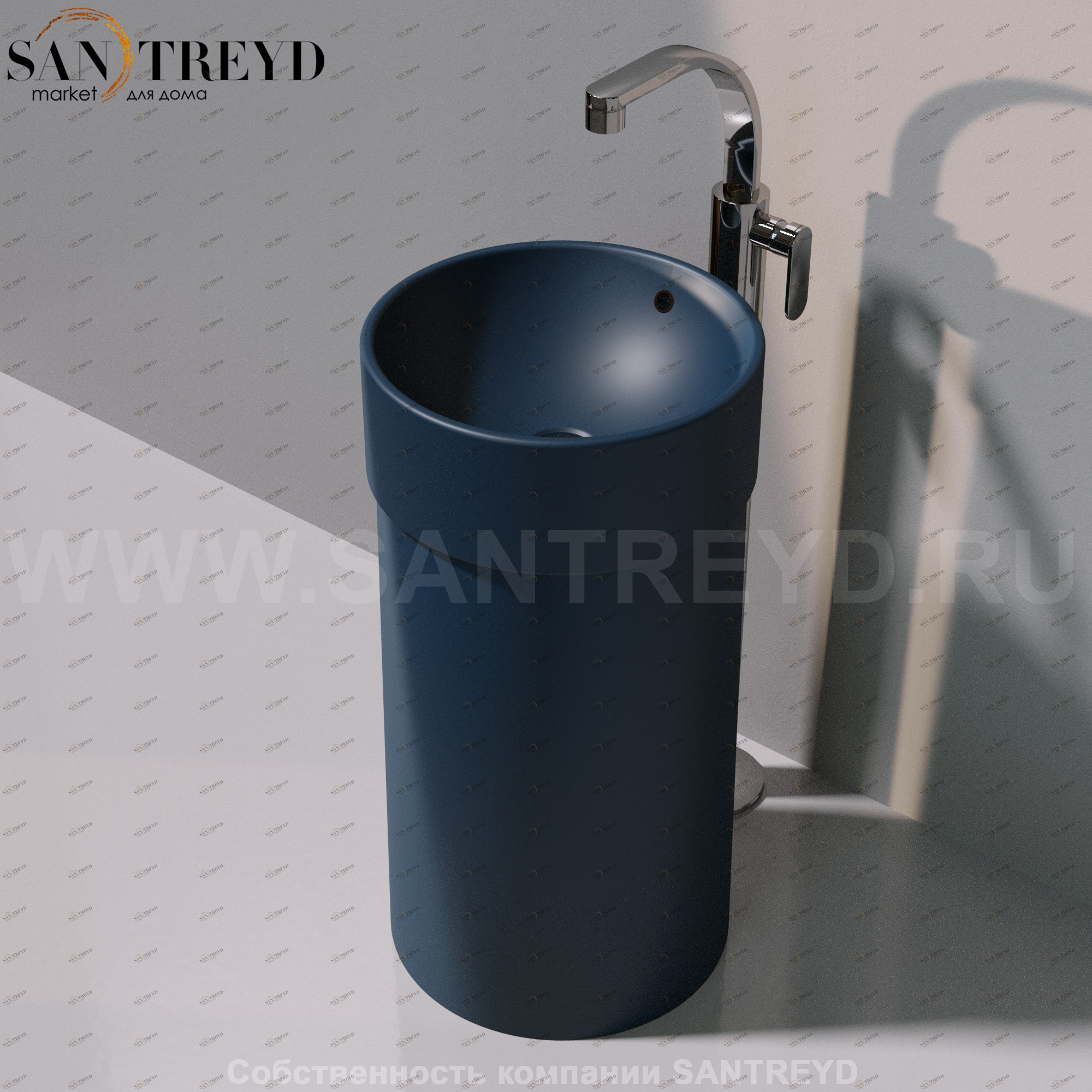 505042CCOLC7016 Напольная раковина стоящая круглая Ceramica Flaminia Twin