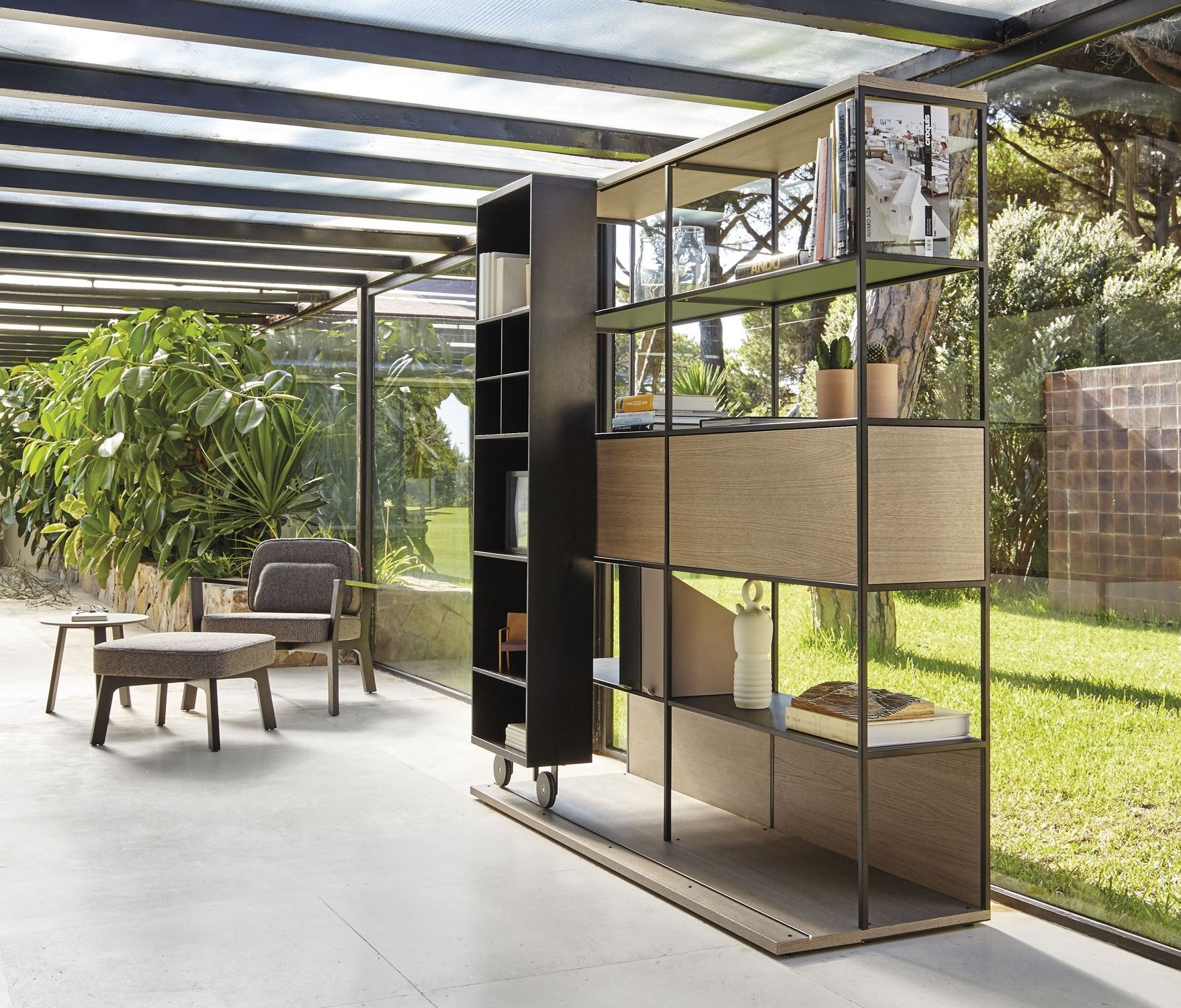 Деревянный книжный шкаф на колесах Punt Literatura ARCH-00034358 - Вид №7