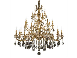 Французская золотая люстра с кристаллами Schoeler