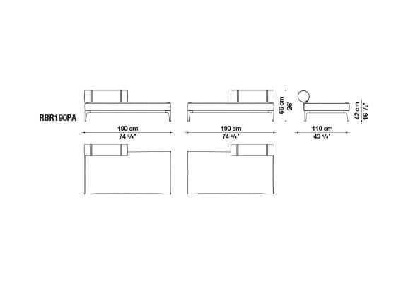 Ткань сад диван B&B Italia Outdoor смородина ARCH-00042710 - Вид №25