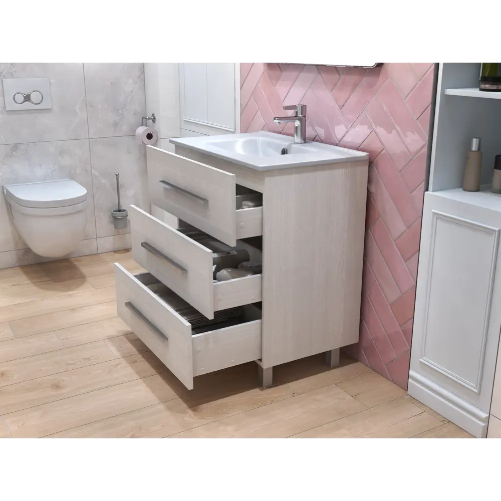 Тумба под раковину напольная Vigo Yuma 75 см цвет ясень анкор STLM-2035767 - Вид №8