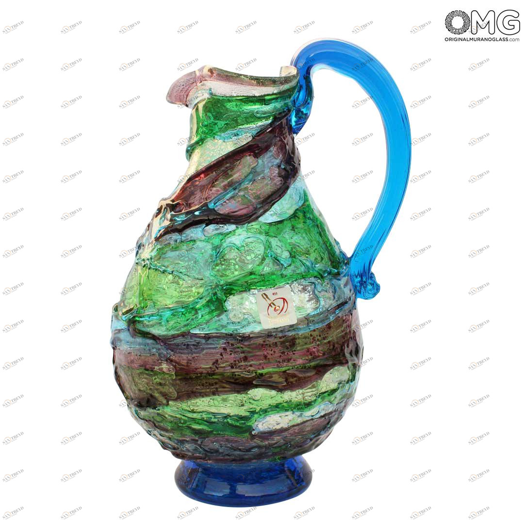 2279 ORIGINALMURANOGLASS Графин Лагуна из дутого муранского стекла - сбруффи 16 см 