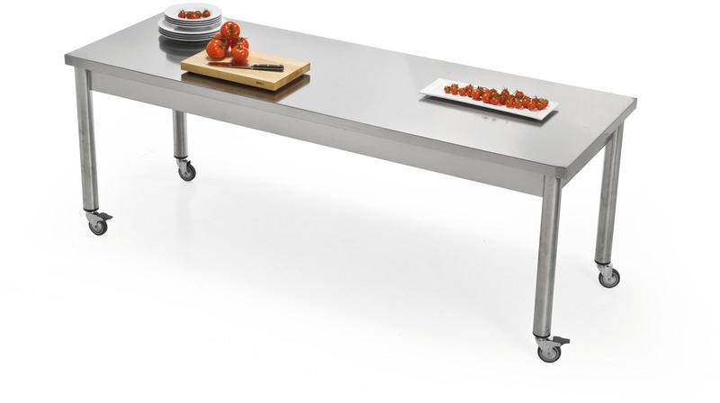 JOKODOMUS Прямоугольный стол из нержавеющей стали с колесами Auxilium 696113 - Вид №1