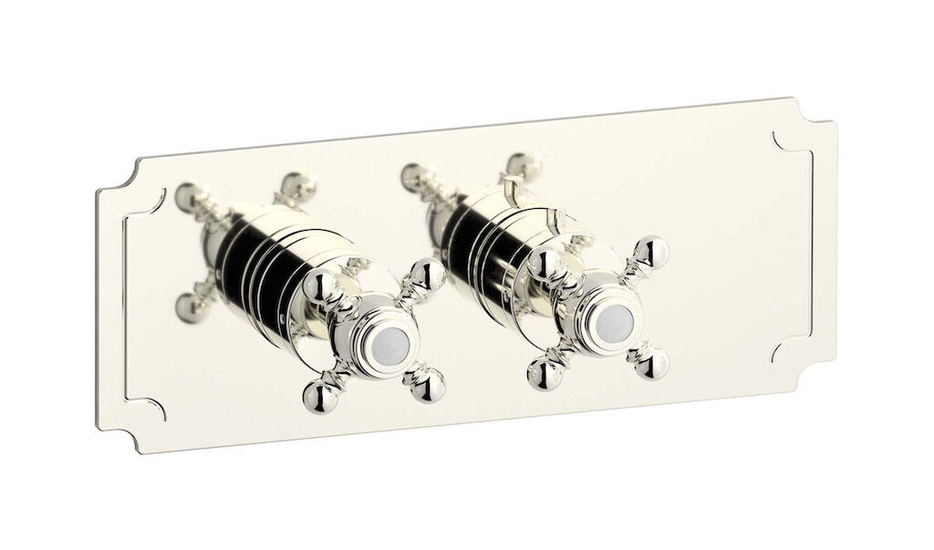 Комплект наружных частей термостата на 1 потребителей - горизонтальная с ручками Hermes WE ARE IB eua125plnhr Platinum Aqua