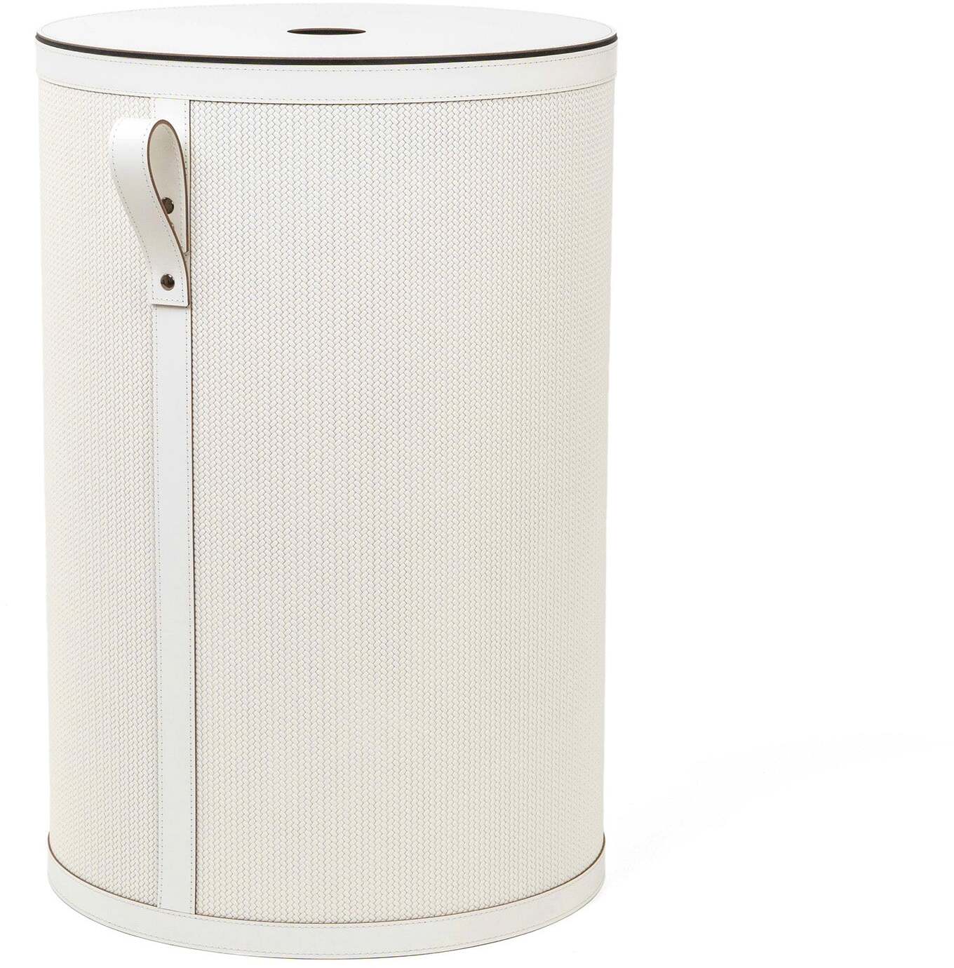 Круглая корзина Roda - Ø 40XH60 см / Кремовая / серо-коричневая тканая кожа