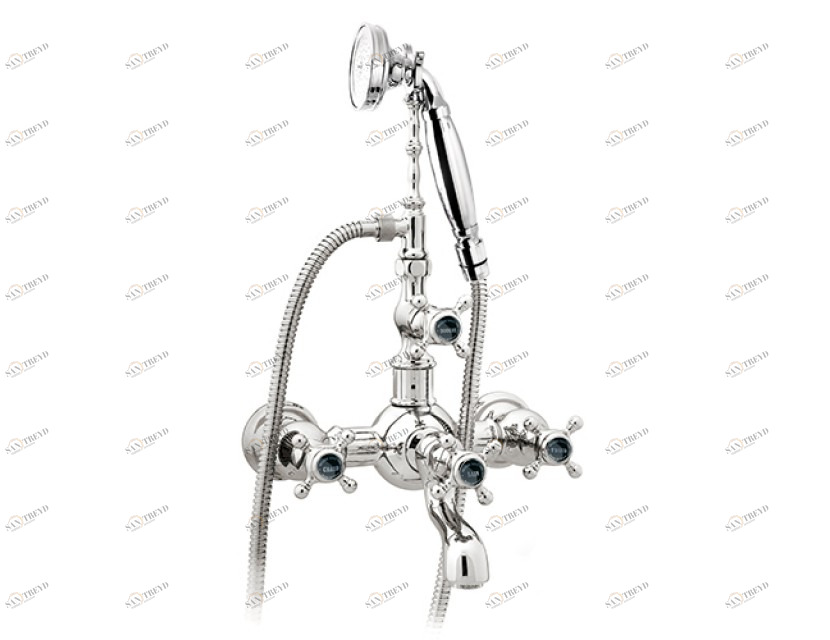 035016.N00.00 Душевой набор для ванны с черным фарфором Золото 24К Mestre RETRO