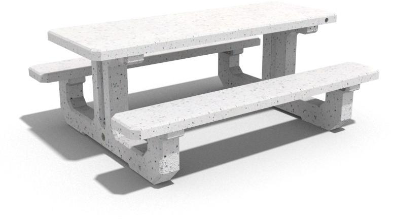 ENCHO ENCHEV - ETE Бетонный стол для пикника со встроенными скамейками  222  - Вид №3